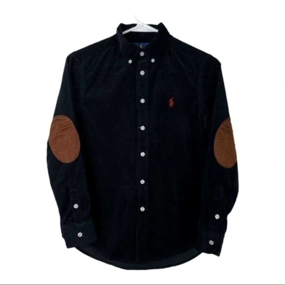 Ralph Lauren Kids Casual Shirt Elbow Patches Sz M